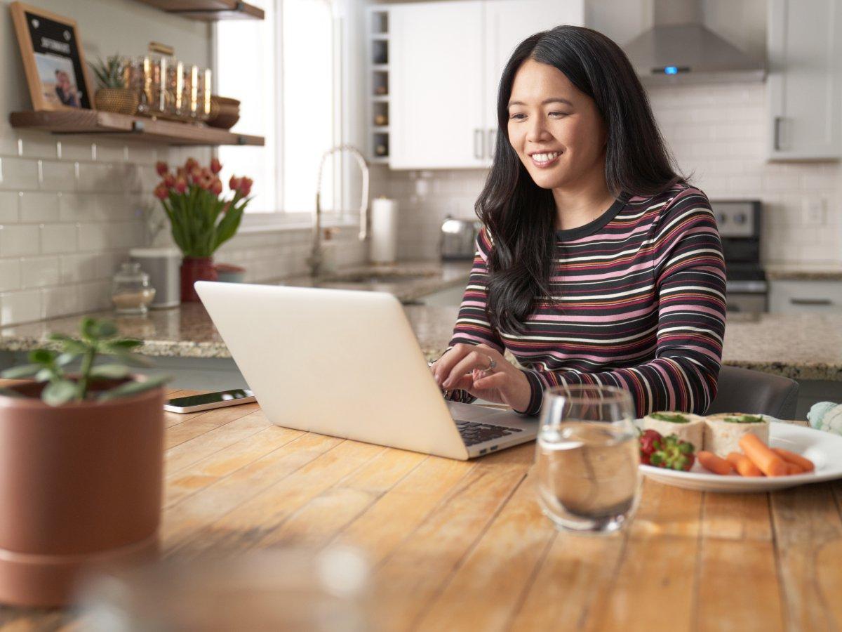 Woman Shopping for home warranty coverage  